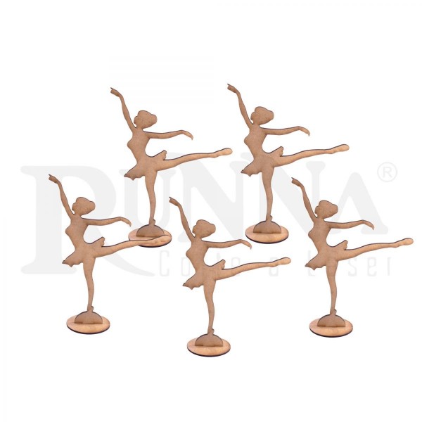 Estatuetas Bailarinas MDF - Enfeite | Kit com 5 und | 38502 - 20cm