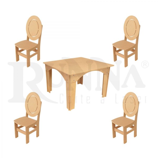 Mesa Infantil + 4 Cadeiras | Luís XVI | 24907
