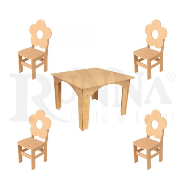 Mesa Infantil + 4 Cadeiras | Floral | 24908
