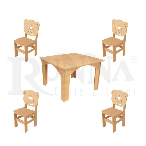 Mesa Infantil + 4 Cadeiras | Urso | 24909